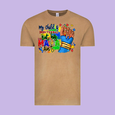 My Child Is Non Verbal But His Mama Aint Afro Vintage Tee Designed By Ranaportraitstore