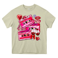 Mossy valentines day cassette Heavy Core Tee - NancyCooperArtShop