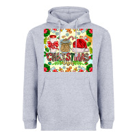 Heather Grey Christmas Vibes Heavyweight Hoodie - CowhideDigitalArt