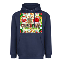 Navy Christmas Vibes Heavyweight Hoodie - CowhideDigitalArt