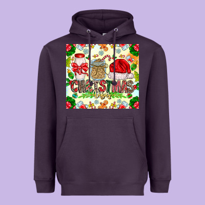 Christmas Vibes Heavyweight Hoodie Designed By Cowhidedigitalart