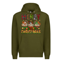 Army Green merry christmas with cupcake bbs Premium Hoodie - BundleAndBundleShop
