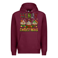 Burgundy merry christmas with cupcake bbs Premium Hoodie - BundleAndBundleShop