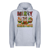 Heather Grey merry christmas with cupcake bbs Premium Hoodie - BundleAndBundleShop