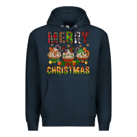 Navy merry christmas with cupcake bbs Premium Hoodie - BundleAndBundleShop