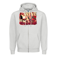 Dove Grey Wine İs My Valentine Fa Zipper Hoodie - FaDigitalArtStudio