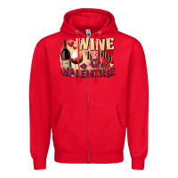 Red Wine İs My Valentine Fa Zipper Hoodie - FaDigitalArtStudio