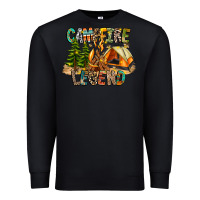 Black Campfire Legend Premium Sweatshirt - CowhideDigitalArt