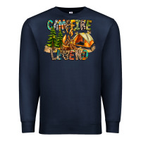Navy Campfire Legend Premium Sweatshirt - CowhideDigitalArt