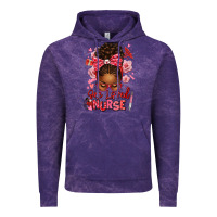 Cloud Purple one loved nurse afro messy bun Vintage Hoodie - texasbilliewilder