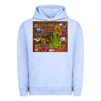 Pigment Grape Ice cactus and sunflowers with old wheel serape leopard cowhide background Urban Hoodie - Artiststas