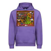 Tulip cactus and sunflowers with old wheel serape leopard cowhide background Urban Hoodie - Artiststas