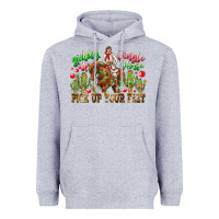 Heather Grey Giddy Up Jingle Horse Pick Up Your Feet Heavyweight Hoodie - CowhideDigitalArt