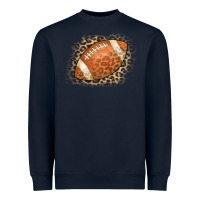 Navy American Football Leopard Heavyweight Sweatshirt - CowCowDesign