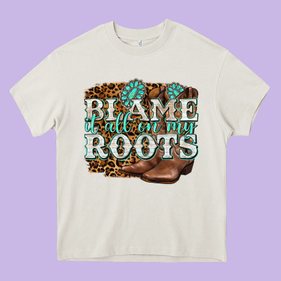 Blame It All On My Roots Heavy Core Tee Designed By Nancycooperartshop