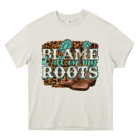Cream blame it all on my roots Heavy Core Tee - NancyCooperArtShop