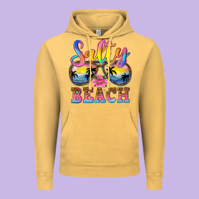 Salty Beach Vintage Hoodie Designed By Nancycooperartshop