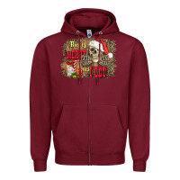 Burgundy this is as merry as i get skull Zipper Hoodie - FaDigitalArtStudio