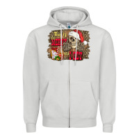 Dove Grey this is as merry as i get skull Zipper Hoodie - FaDigitalArtStudio