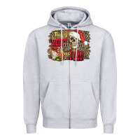 Heather Grey this is as merry as i get skull Zipper Hoodie - FaDigitalArtStudio