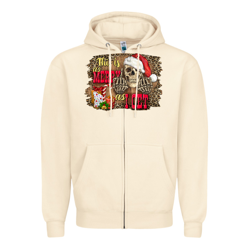 This Is As Merry As I Get Skull Zipper Hoodie by FaDigitalArtStudio | Teevron
