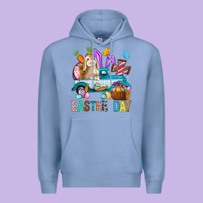 Easter Day With Truck Premium Hoodie Designed By Bundleandbundleshop