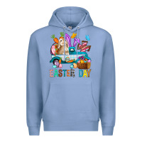 Colony Blue Easter Day With Truck Premium Hoodie - BundleAndBundleShop