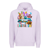 Lilac Easter Day With Truck Premium Hoodie - BundleAndBundleShop