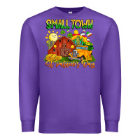 Purple Small Town St Patrick's Day Premium Sweatshirt - CowhideDigitalArt