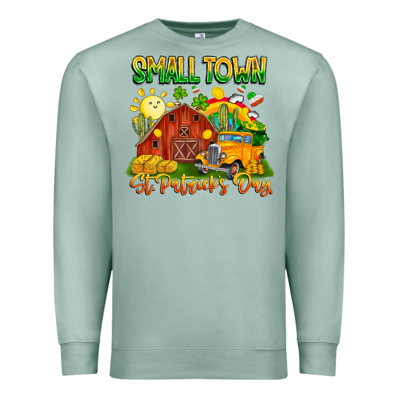 Small Town St Patrick's Day Premium Sweatshirt by CowhideDigitalArt | Teevron