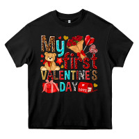 Black my first valentines day Heavy Core Tee - NancyCooperArtShop