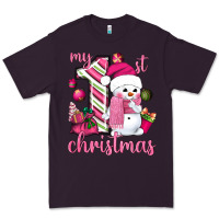 Plum My 1st. pink Christmas with cute snowman Premium Tee - NancyCooperArtShop