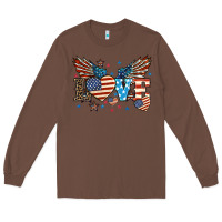 Chestnut Love America wings 4th of july Long Sleeve Tee - HowdyJamesFarm