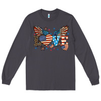 Smoke Love America wings 4th of july Long Sleeve Tee - HowdyJamesFarm