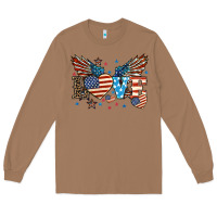 Toasted Coconut Love America wings 4th of july Long Sleeve Tee - HowdyJamesFarm