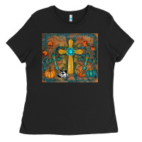 Black fall cross tumbler Ladies Tee - RanaPortraitStore