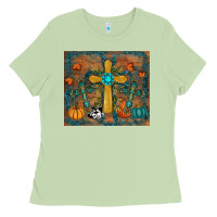 Matcha fall cross tumbler Ladies Tee - RanaPortraitStore