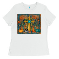 White fall cross tumbler Ladies Tee - RanaPortraitStore