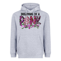 Heather Grey Dreaming Of A Pink Christmas Heavyweight Hoodie - CowhideDigitalArt