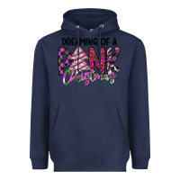 Navy Dreaming Of A Pink Christmas Heavyweight Hoodie - CowhideDigitalArt