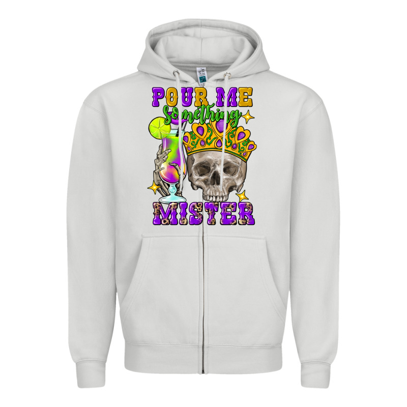 Skull Pour Me Something Mister Zipper Hoodie by FaDigitalArtStudio | Teevron