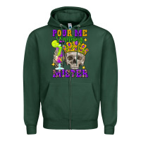 Sports Green skull pour me something mister Zipper Hoodie - FaDigitalArtStudio
