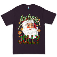 Plum Feeling Jolly with Santa Premium Tee - NancyCooperArtShop
