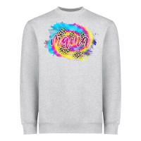 Heather Grey Mama Tie dye Leopard Heavyweight Sweatshirt - CowCowDesign