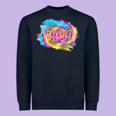Mama Tie Dye Leopard Heavyweight Sweatshirt Designed By Cowcowdesign