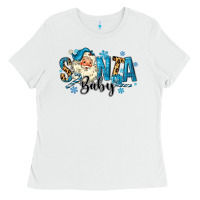 White Santa Baby Christmas Ladies Tee - MaliasSmallBusiness