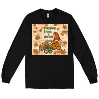 Black pumpkin kisses and harvest wishes Long Sleeve Tee - TumblerDesignByShophia