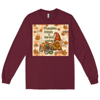 Burgundy pumpkin kisses and harvest wishes Long Sleeve Tee - TumblerDesignByShophia
