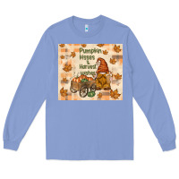 Colony Blue pumpkin kisses and harvest wishes Long Sleeve Tee - TumblerDesignByShophia