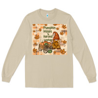 Mushroom pumpkin kisses and harvest wishes Long Sleeve Tee - TumblerDesignByShophia